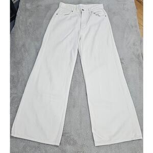 Uniqlo Jeans Wide Flared Leg, Middle Rise, 59% Cotton, 41% Lyocell, Womens Sz 25